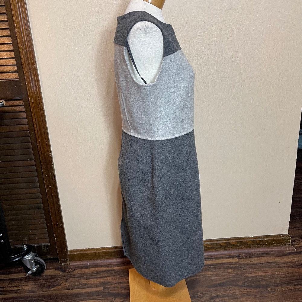 NWT Talbots Womens Colorblock Wool Blend Sheath Dress Grey Sleeveless Size 12 - Picture 4 of 10